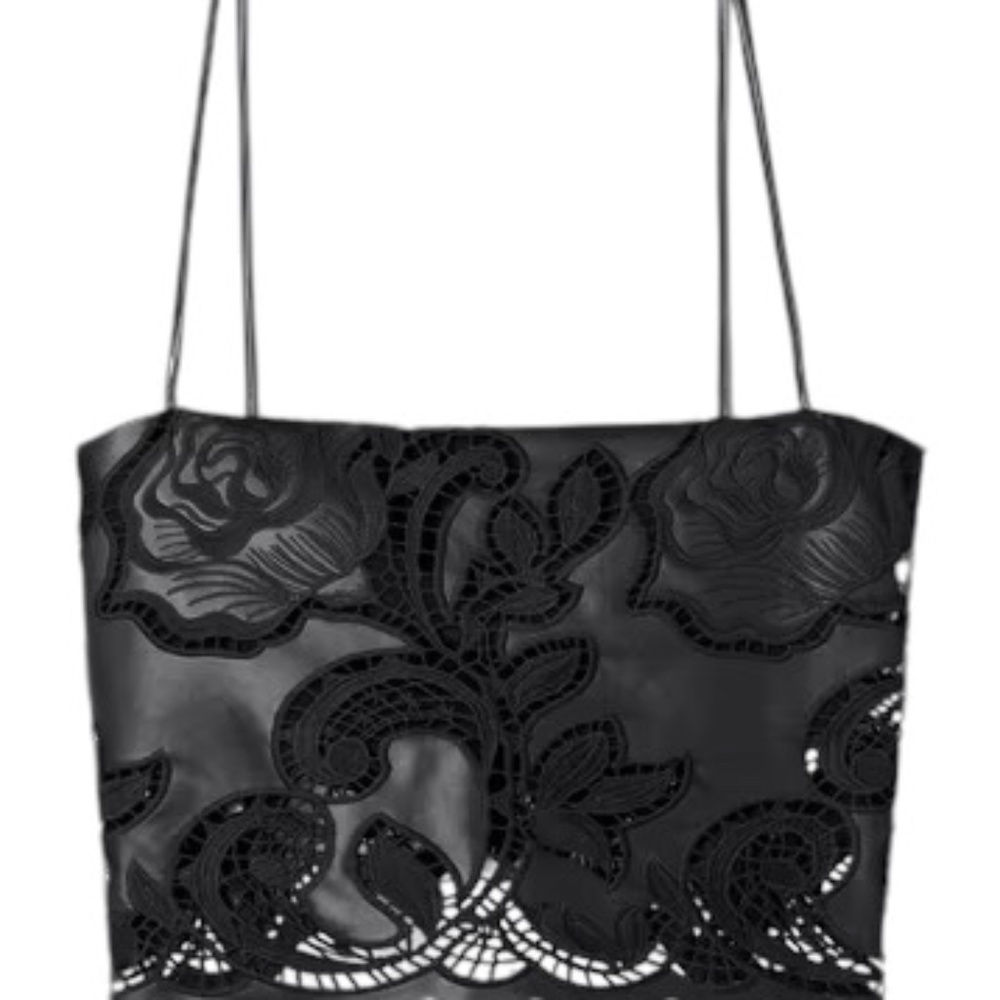 Johanna Ortiz Seduccion Lunar cropped guipure lace-trimmed